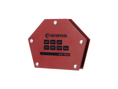 Тримач магнітний для зварювання трапеція, 30°, 45°, 60°, 75°, 90°, 135°, 34 кг, 145*110*25 мм INTERTOOL MW-0003