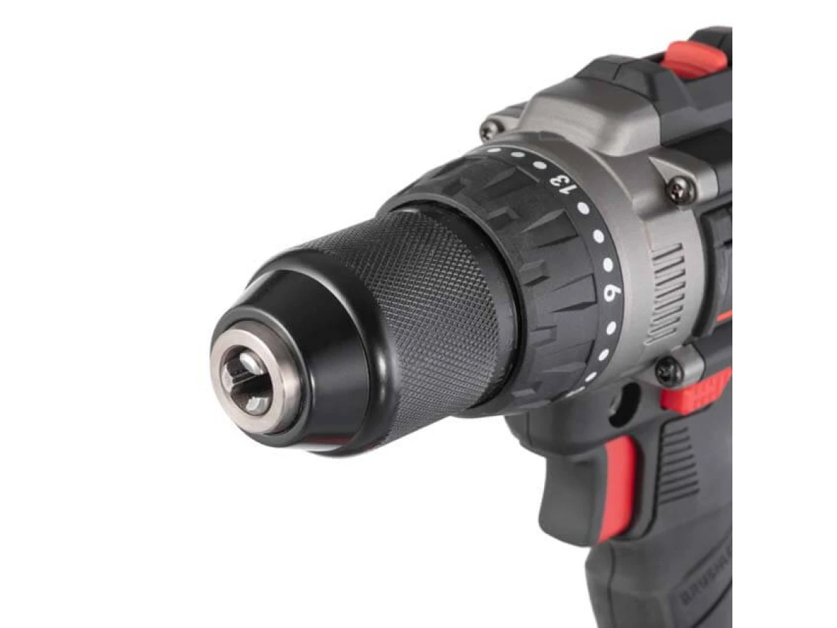 Дрель-шуруповерт аккумуляторная ударная с бесщеточным двигателем 20 В, 100 Нм, 0-410/0-1800 об/мин, 2-13 мм, Li-Ion, 4.0 Ач, ЗУ 4 А, кейс INTERTOOL WT-0361 