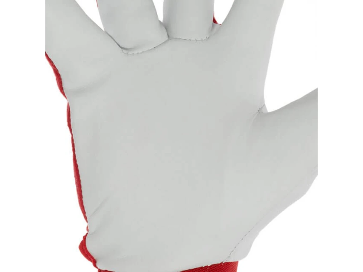 Перчатка кожаная комбинированная из высококачественной кожи и ткани 10" эластичный манжет на липучке INTERTOOL SP-0012 