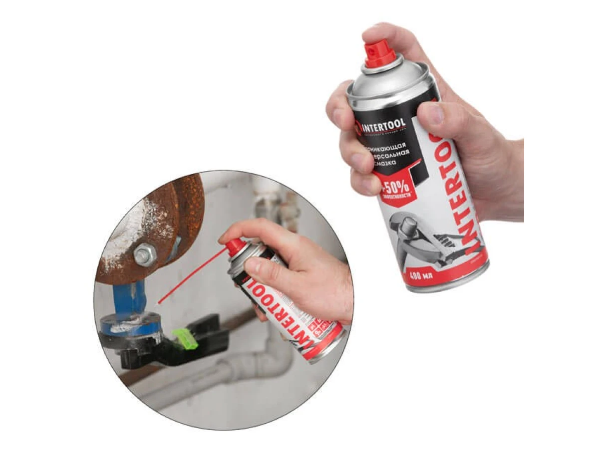 Мастило проникаюче універсальне, аерозоль 400 мл. INTERTOOL FS-4040 