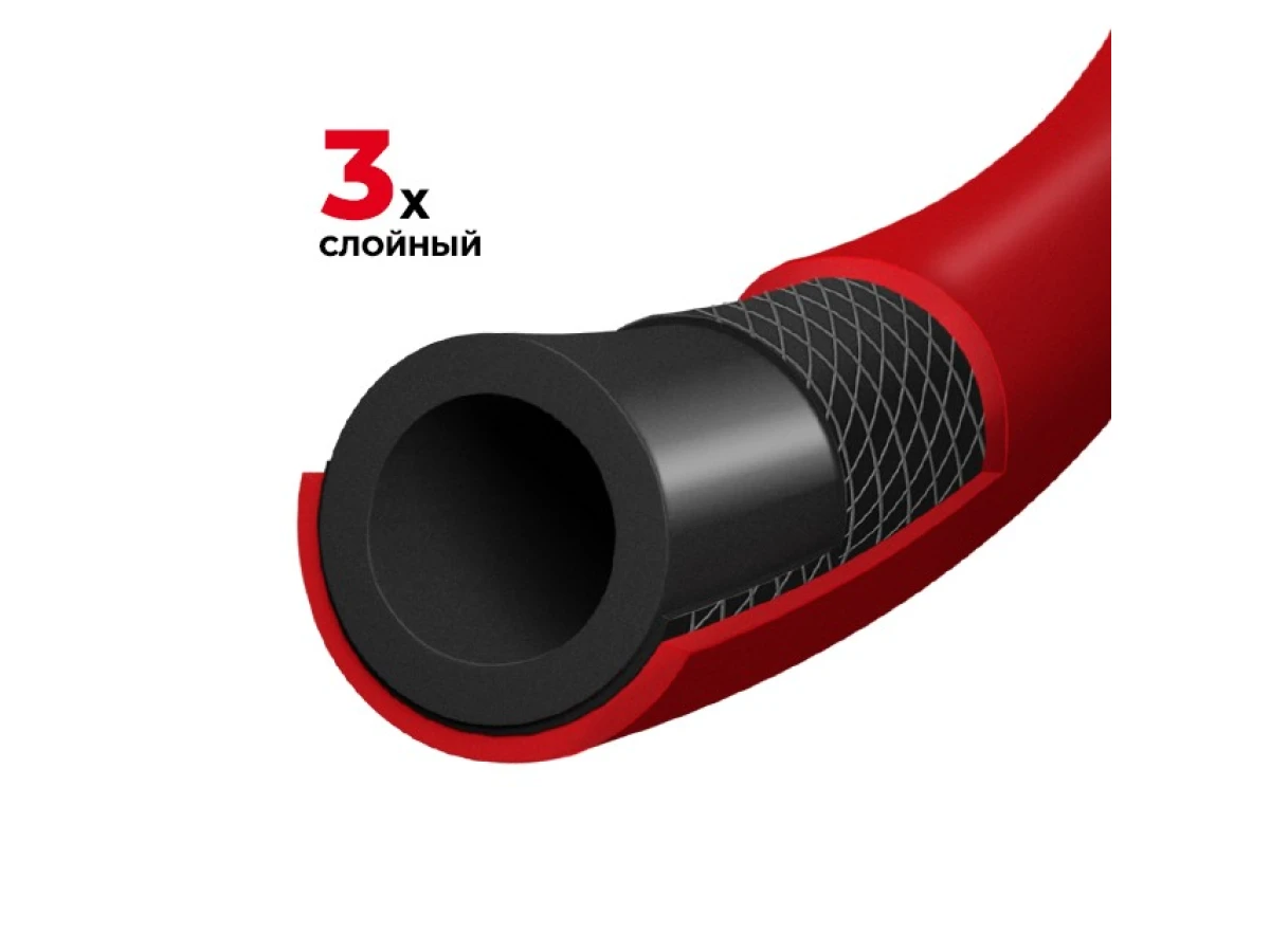 Шланг гібридний, професійний, 20 атм, 10*17мм, 30м з латунними швидкороз'ємними з'єднаннями, STORM INTERTOOL PT-1783 