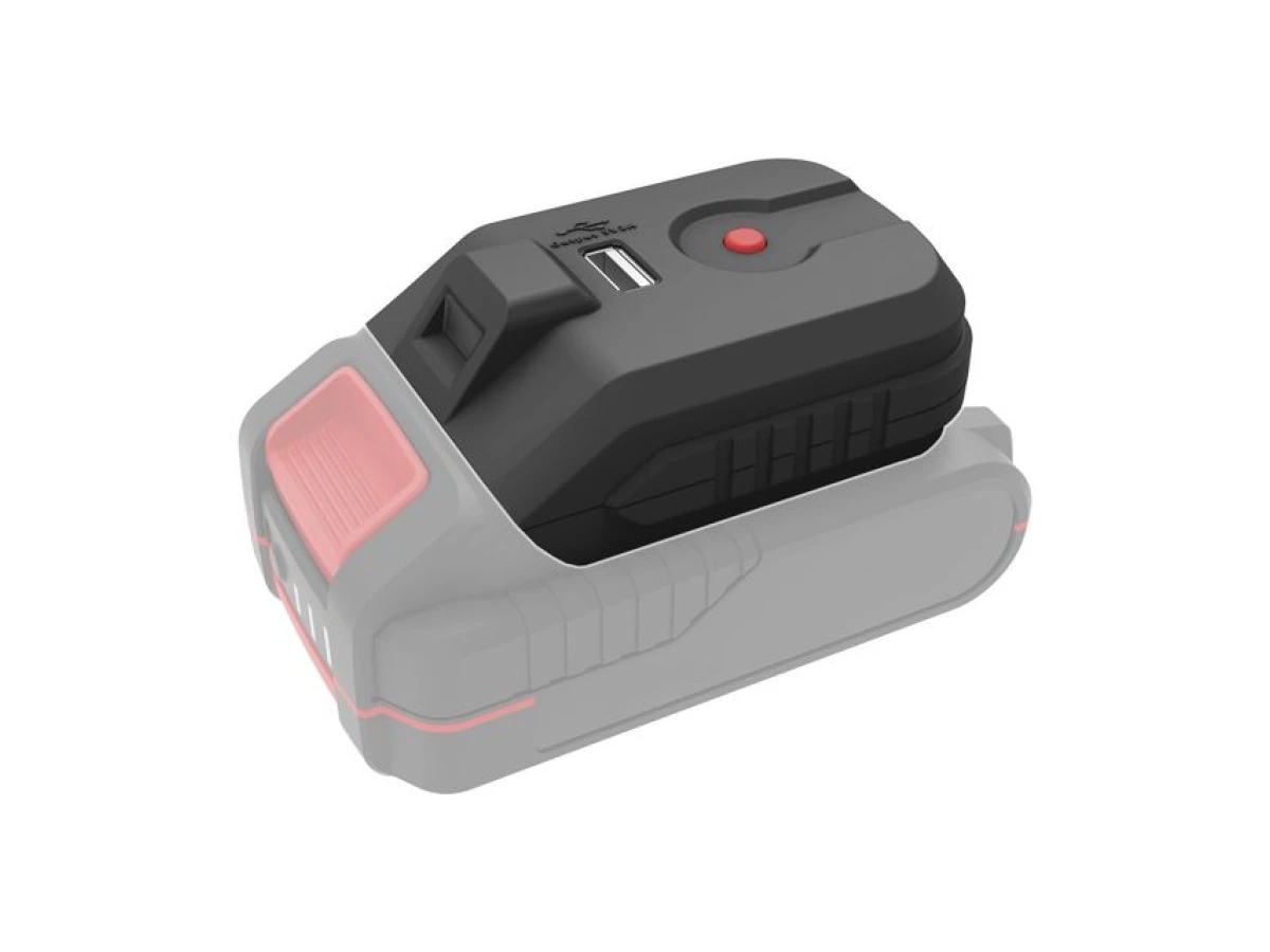 Адаптор для акумулятора Li-ion 20 В, USB 2A, LED ліхтар INTERTOOL WT-9300 