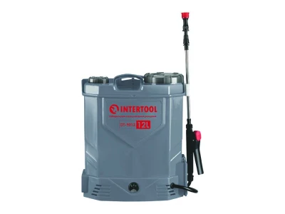 Обприскувач акумуляторний ранцевий 12 л, 3.1 л/хв, батарея 12 В/8 Аг INTERTOOL DT-9012