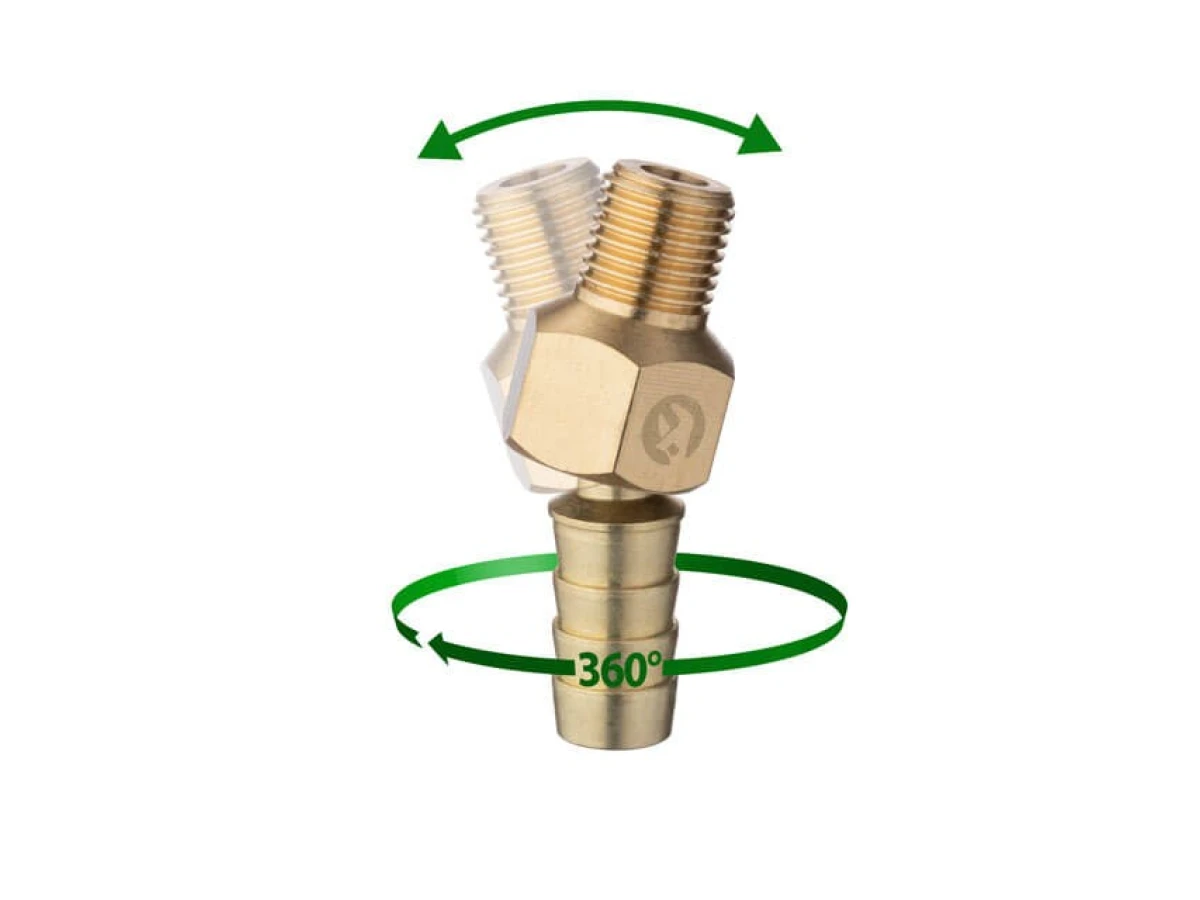 Шарнір поворотний зовнішня різьба 1/4" на шланг 12 мм, латунь STORM INTERTOOL PT-2207 