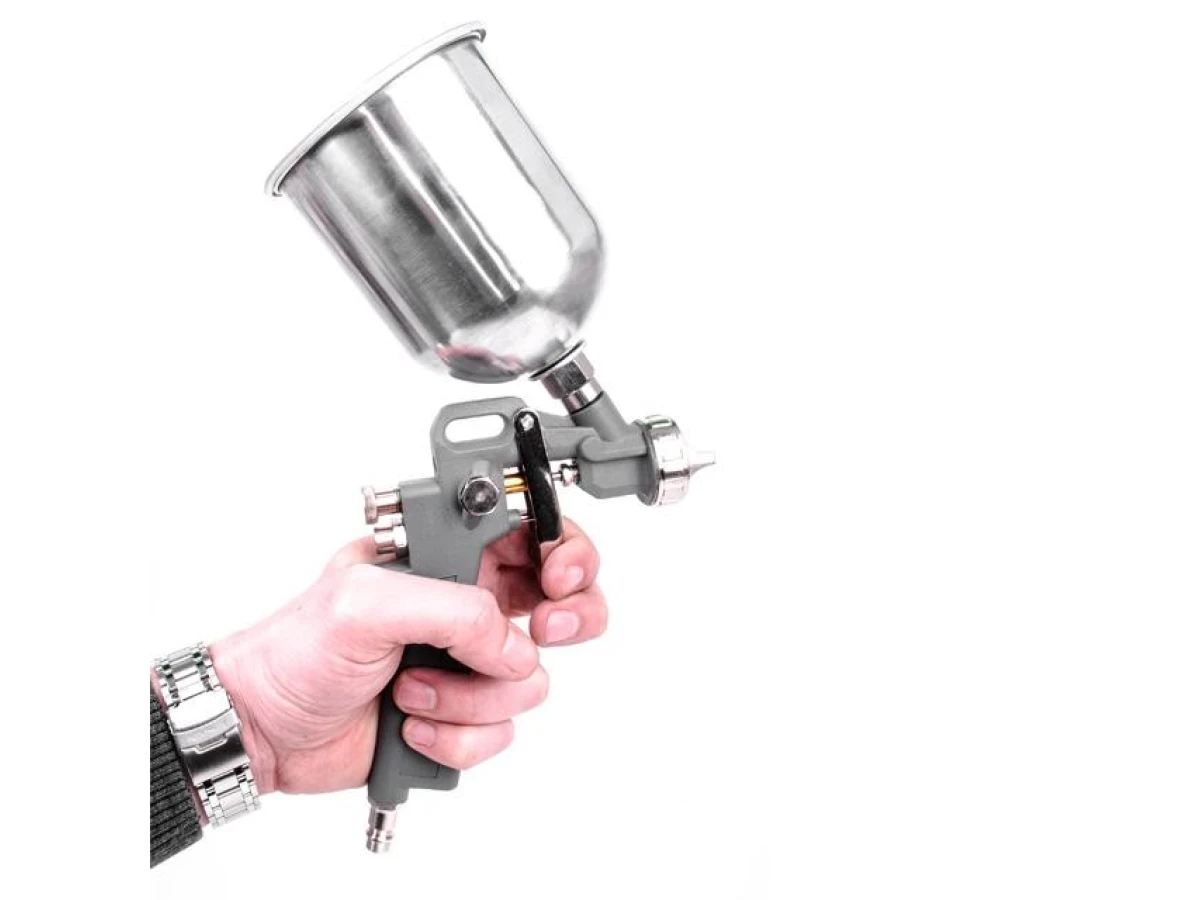 Фарбопульт пневматичний HP, форсунка 1.5 мм, верхній металевий бачок 600 мл, 5 bar INTERTOOL PT-0205 