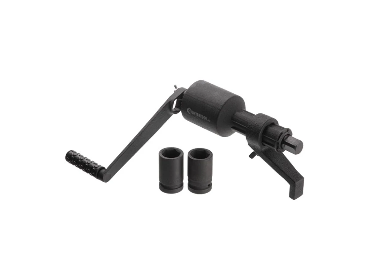 Ключ балонний роторний для вантаж. авто 380 мм, двошвидкісний, макc. 3800 Нм, головки 32, 33 мм, пласт. кейс INTERTOOL XT-0006 
