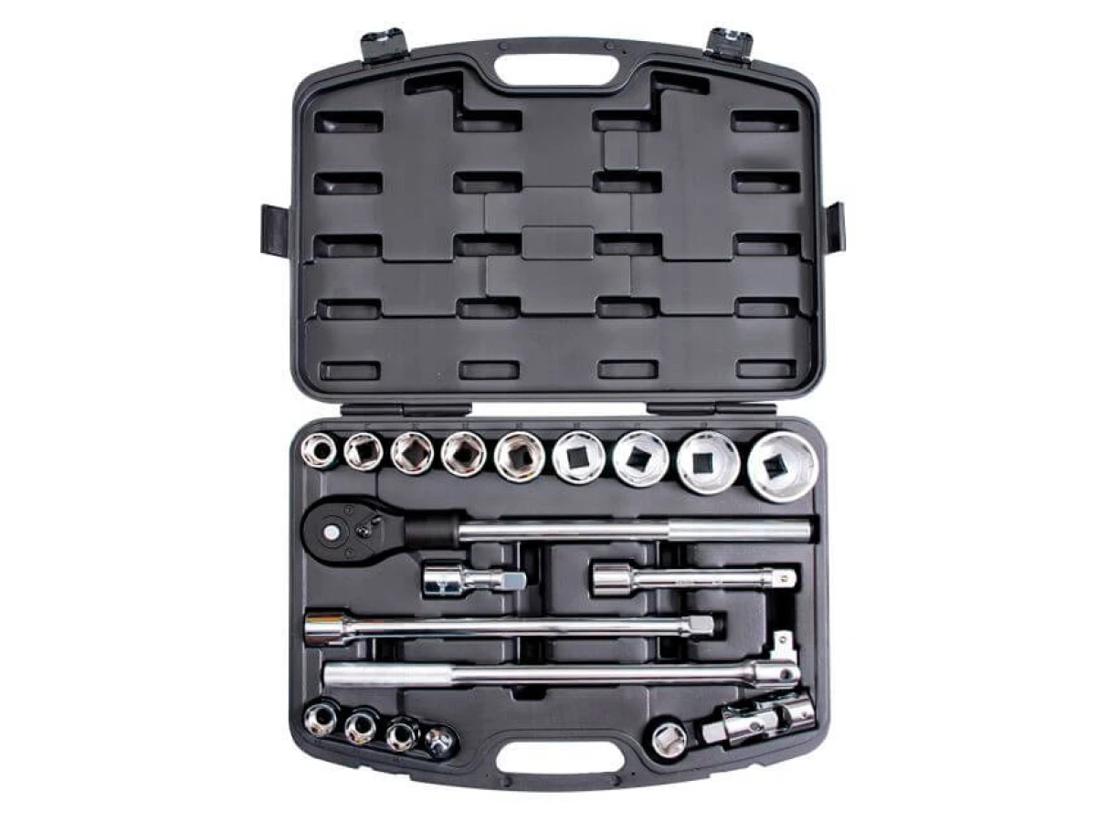 Набір інструментів професійний 3/4", 20 од. (гол. 19-50 мм) пластиковий кейс INTERTOOL ET-6023 