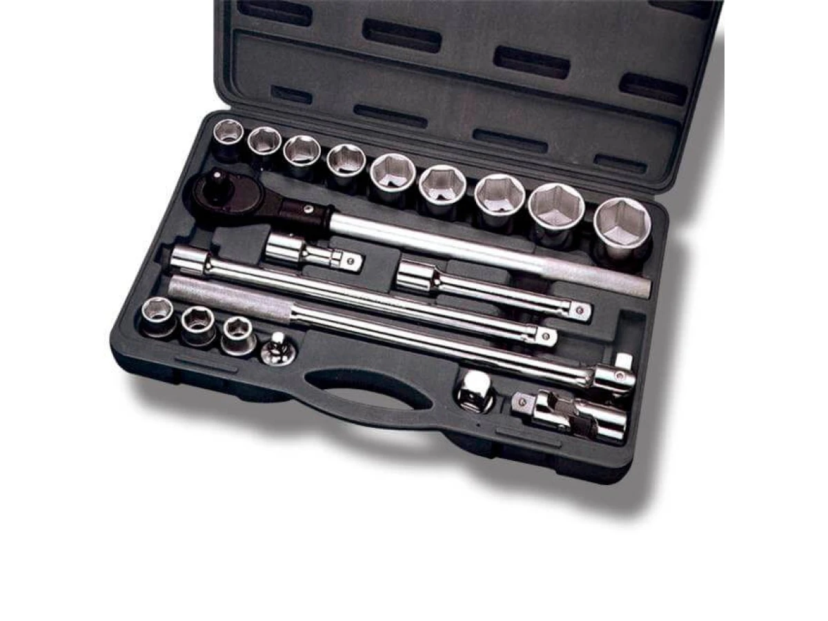 Набір інструментів професійний 3/4", 20 од. (гол. 19-50 мм) пластиковий кейс INTERTOOL ET-6023 