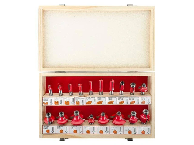 Набір фрез кінцевих по деревині, 18 шт INTERTOOL HT-0073 