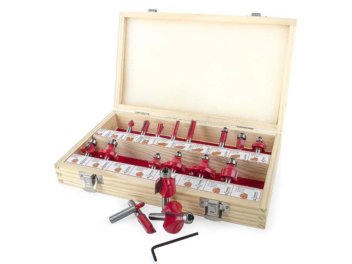 Набір фрез кінцевих по деревині, 18 шт INTERTOOL HT-0073 