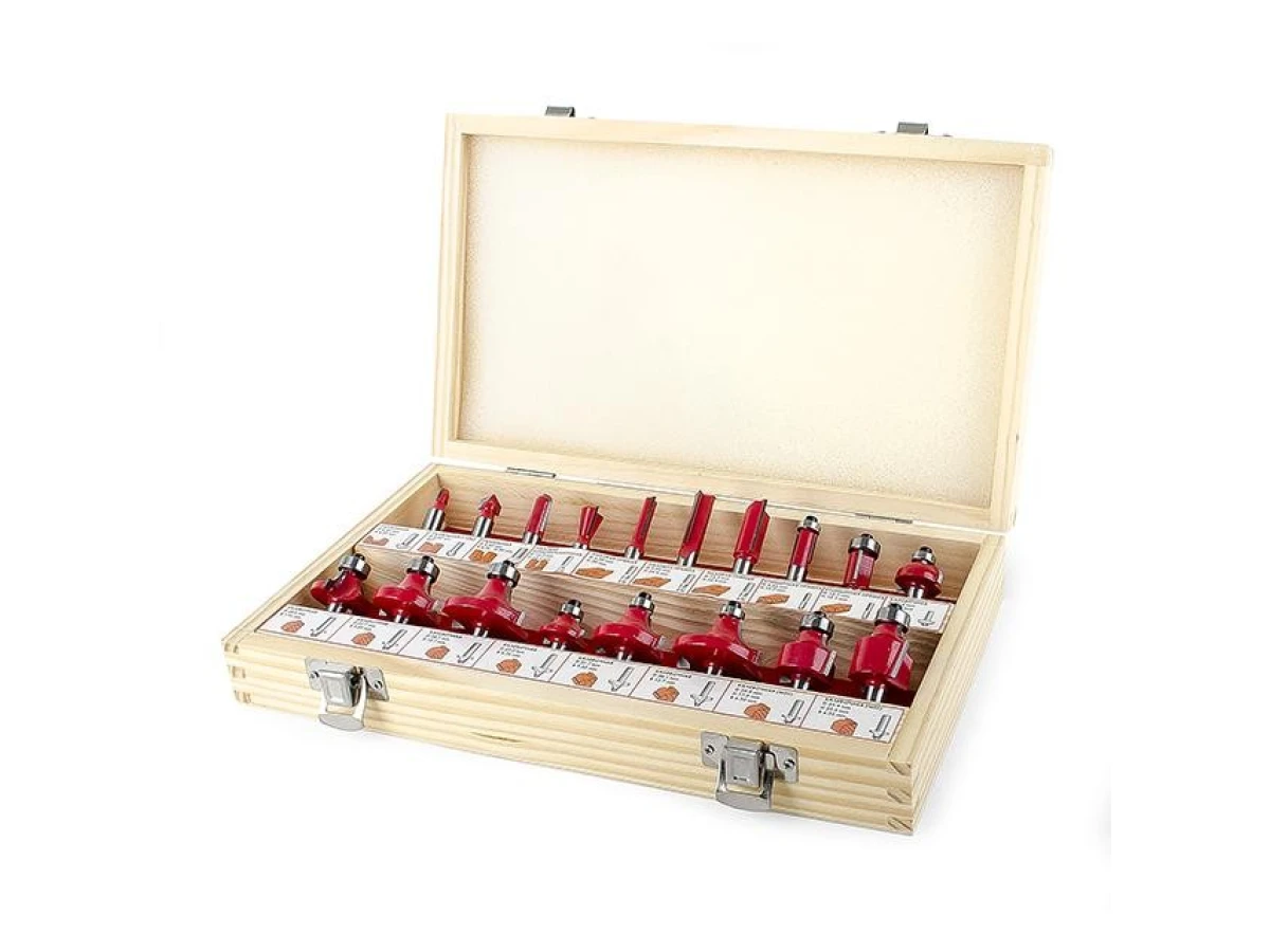 Набір фрез кінцевих по деревині, 18 шт INTERTOOL HT-0073 