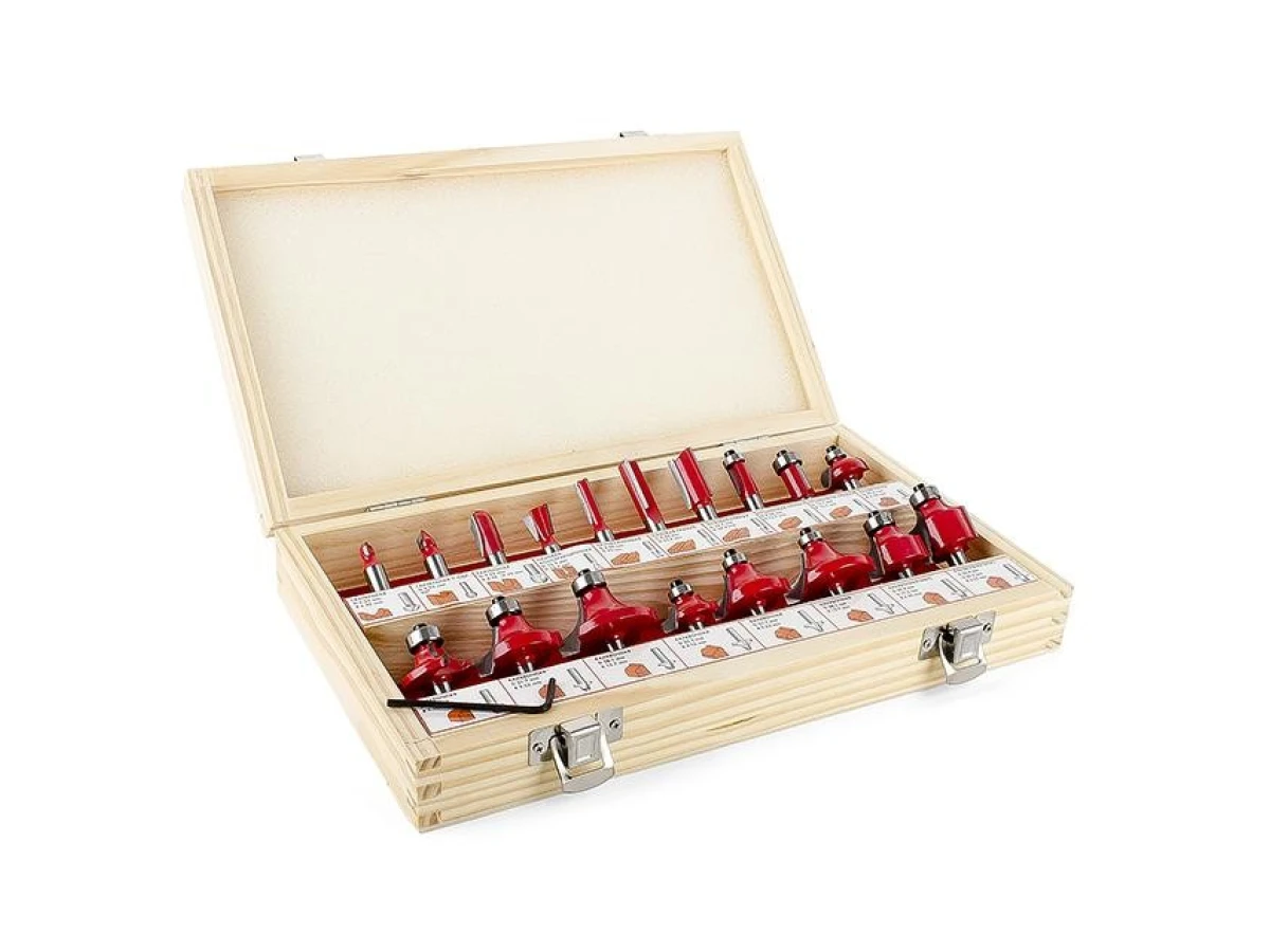 Набір фрез кінцевих по деревині, 18 шт INTERTOOL HT-0073 