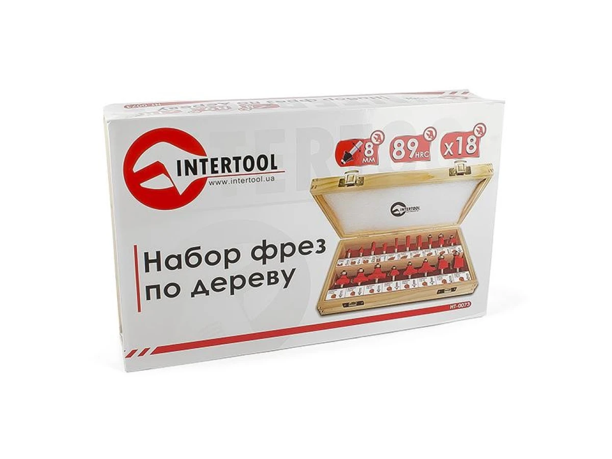 Набір фрез кінцевих по деревині, 18 шт INTERTOOL HT-0073 