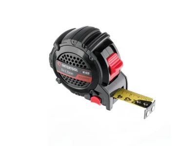 Рулетка з металевим полотном покритим нейлоном і магнітами на зачепі 8м * 25мм STORM INTERTOOL MT-0828