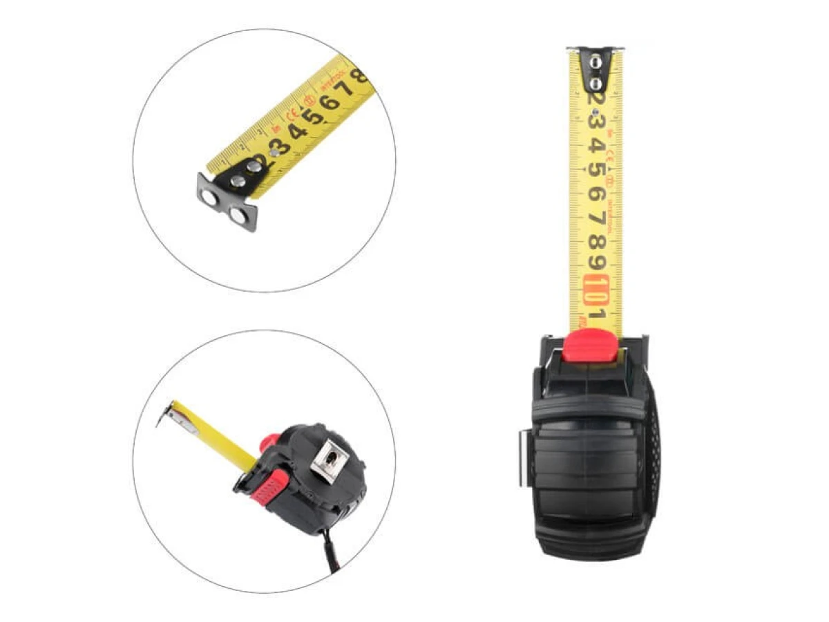 Рулетка з металевим полотном покритим нейлоном і магнітами на зачепі 8м * 25мм STORM INTERTOOL MT-0828 