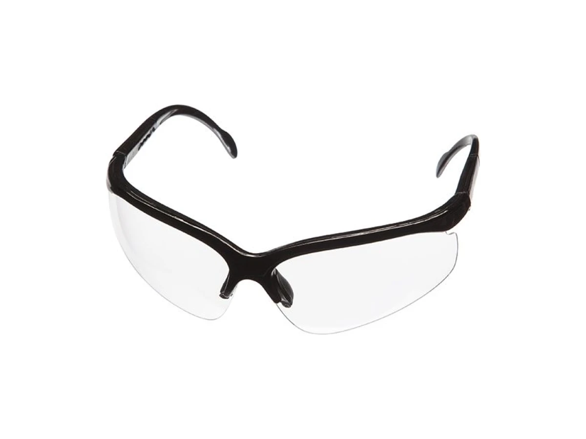 Очки защитные прозрачные, материал линз поликарбонат, материал заушников поликарбонат черного цвета,защита от удара, оптический класс 3 INTERTOOL SP-0089 