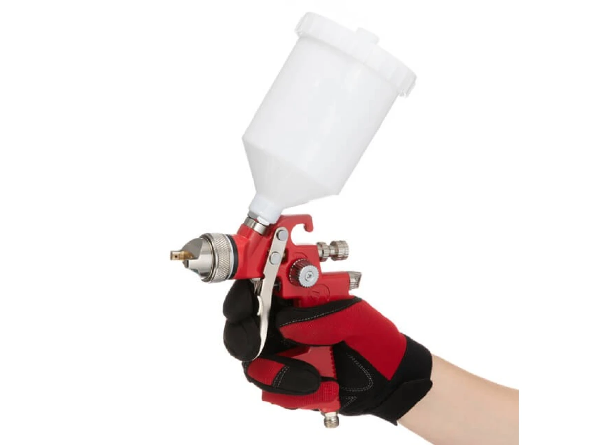 Фарбопульт пневматичний HVLP форсунка 1.4 мм, верхній пластиковий бачок 600 мл, 3 бар INTERTOOL PT-0104 