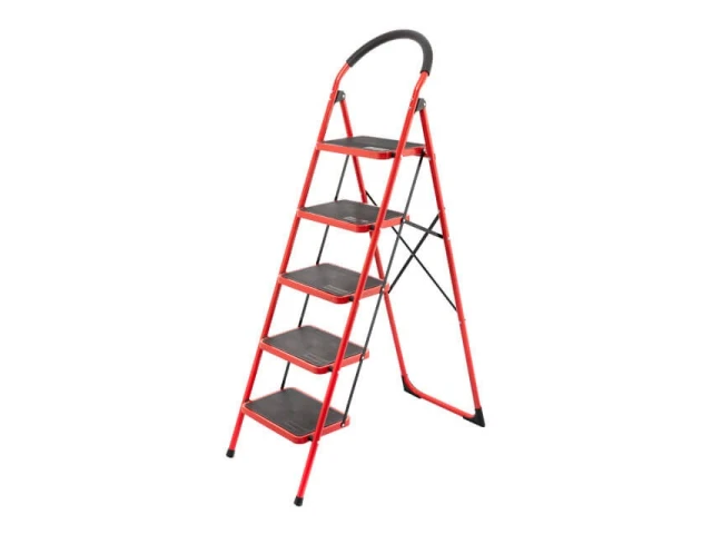Стремянка 5 ступени 380*260мм высота 1617мм, до верхней ступени 1215мм INTERTOOL LT-0039 