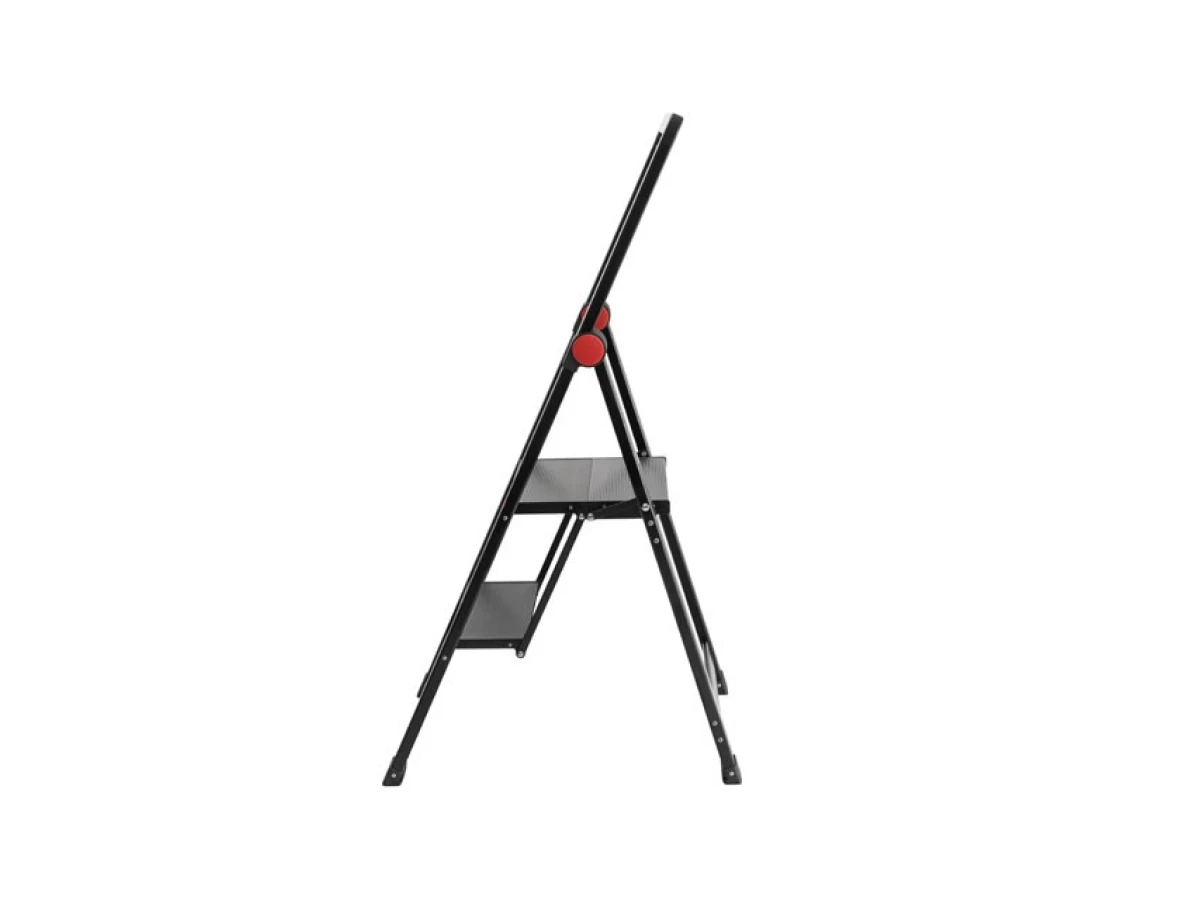 Стремянка алюминиевая "Black Slim", 2 ступени, высота верхней ступени 456 мм, 150 кг STORM INTERTOOL LT-5002 