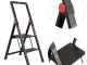 Стремянка алюминиевая "Black Slim", 2 ступени, высота верхней ступени 456 мм, 150 кг STORM INTERTOOL LT-5002 