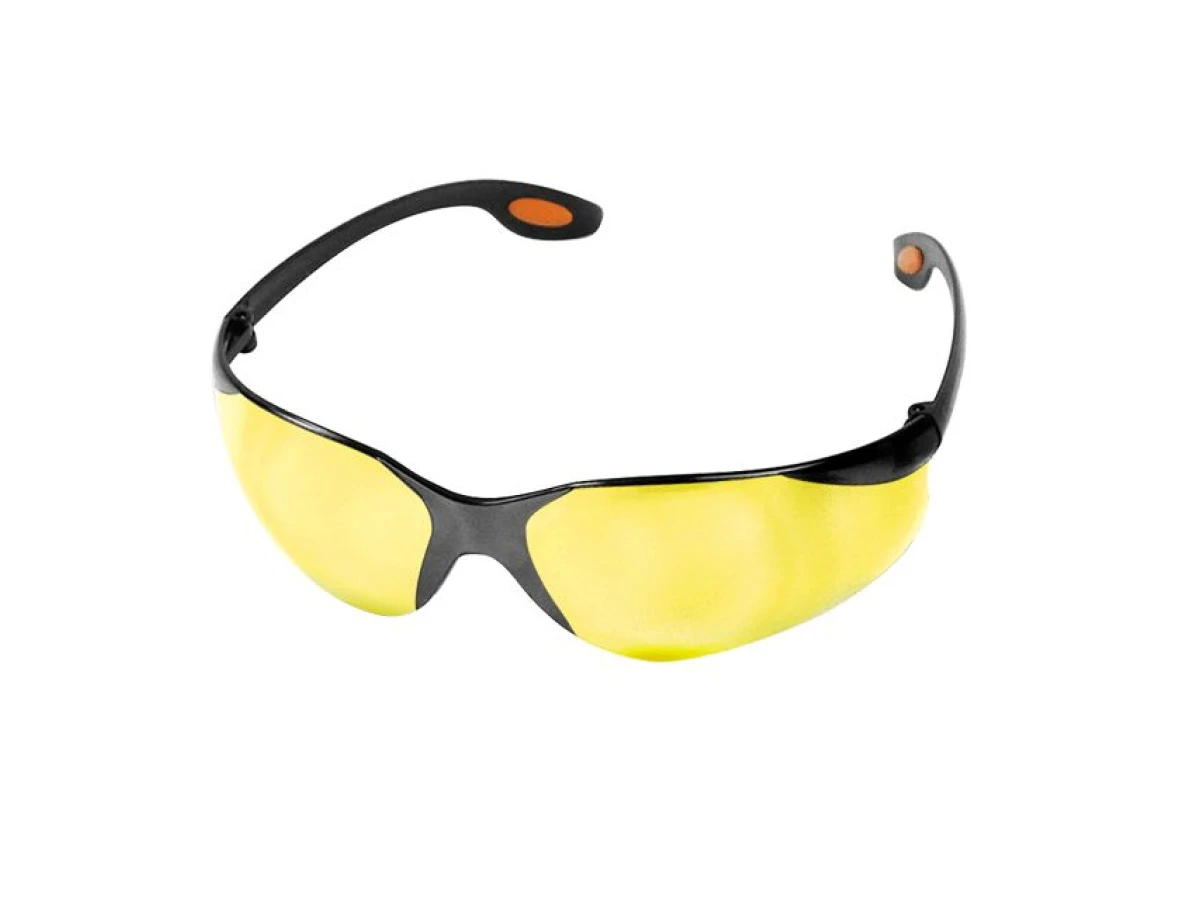 Очки защитные желтые, материал линз поликарбонат, материал заушников поликарбонат, защита от удара INTERTOOL SP-0086 