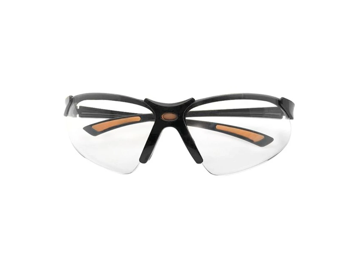Очки защитные прозрачные, материал поликарбонат,заушины черного цвета, материал нейлон, резиновая накладка для носа,защита от удара INTERTOOL SP-0095 
