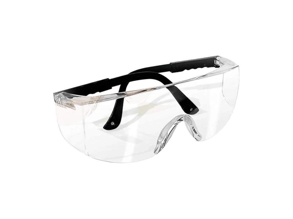 Очки защитные прозрачные, материал поликарбонат,регулируемые заушины черного цвета, материал нейлон, защита от удара INTERTOOL SP-0098 