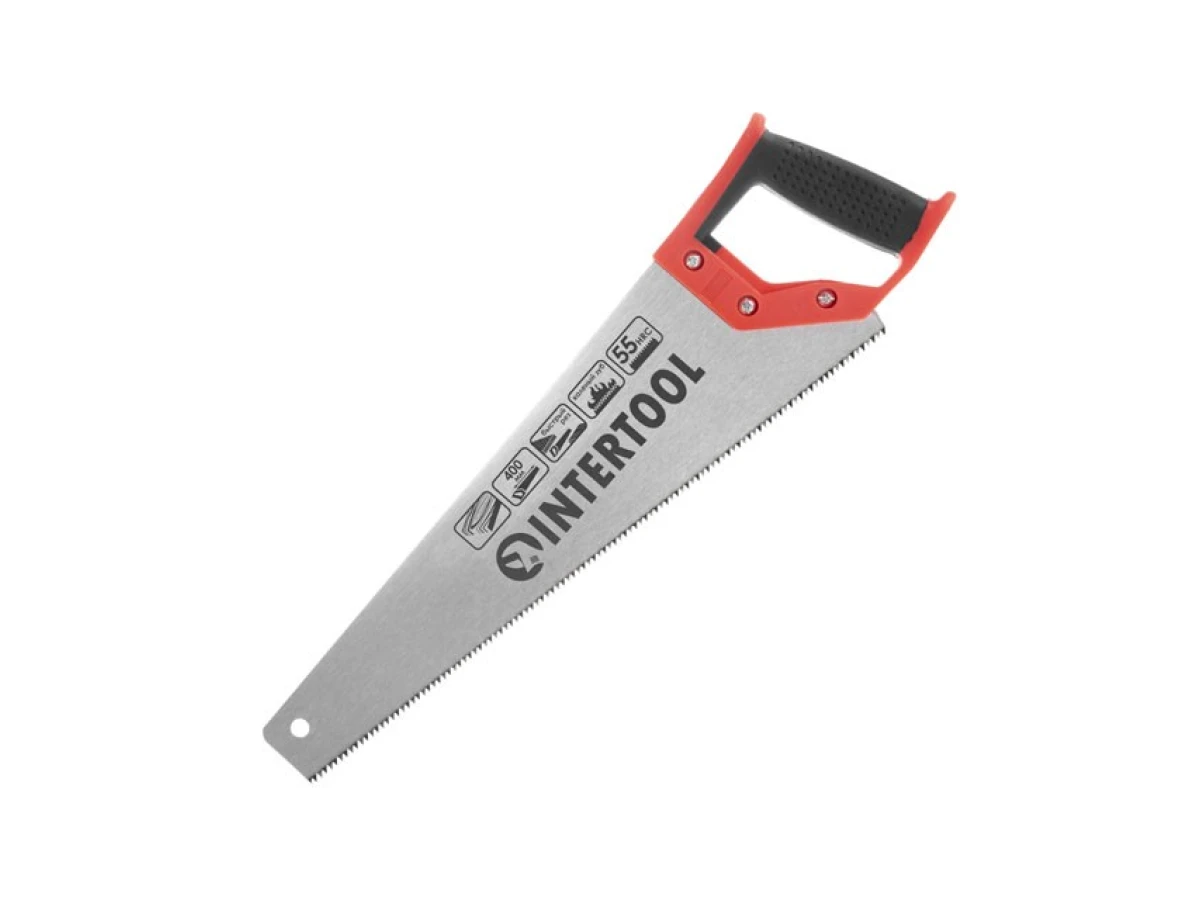 Ножівка по деревині c гартованим зубом 400 мм, 55 HRC INTERTOOL HT-3101 