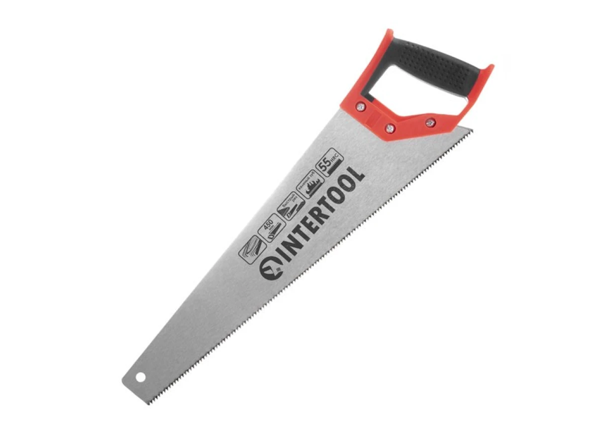 Ножівка по деревині c гартованим зубом 450 мм, 55 HRC INTERTOOL HT-3102 