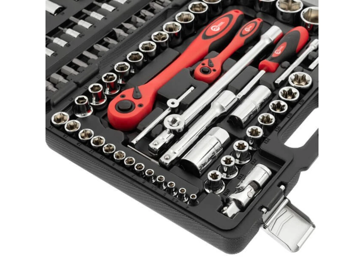 Набір інструментів Cr-V 1/2", 1/4", 108 од. INTERTOOL ET-6108 