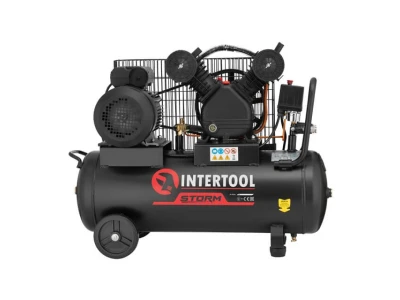 Компресор 50 л, 3 кВт, 220 В, 10 атм, 500 л/хв, 2 циліндри INTERTOOL PT-0016