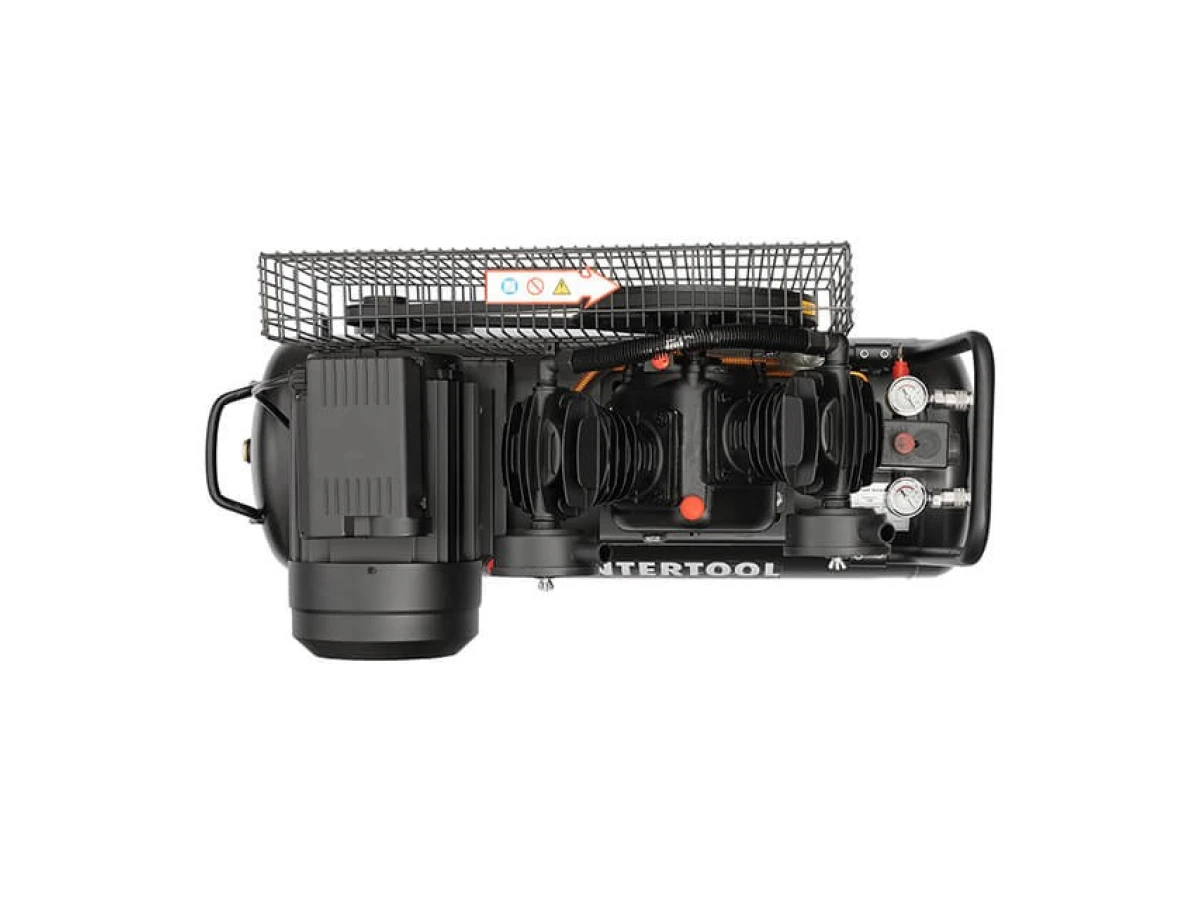 Компресор 50 л, 3 кВт, 220 В, 10 атм, 500 л/хв, 2 циліндри INTERTOOL PT-0016 