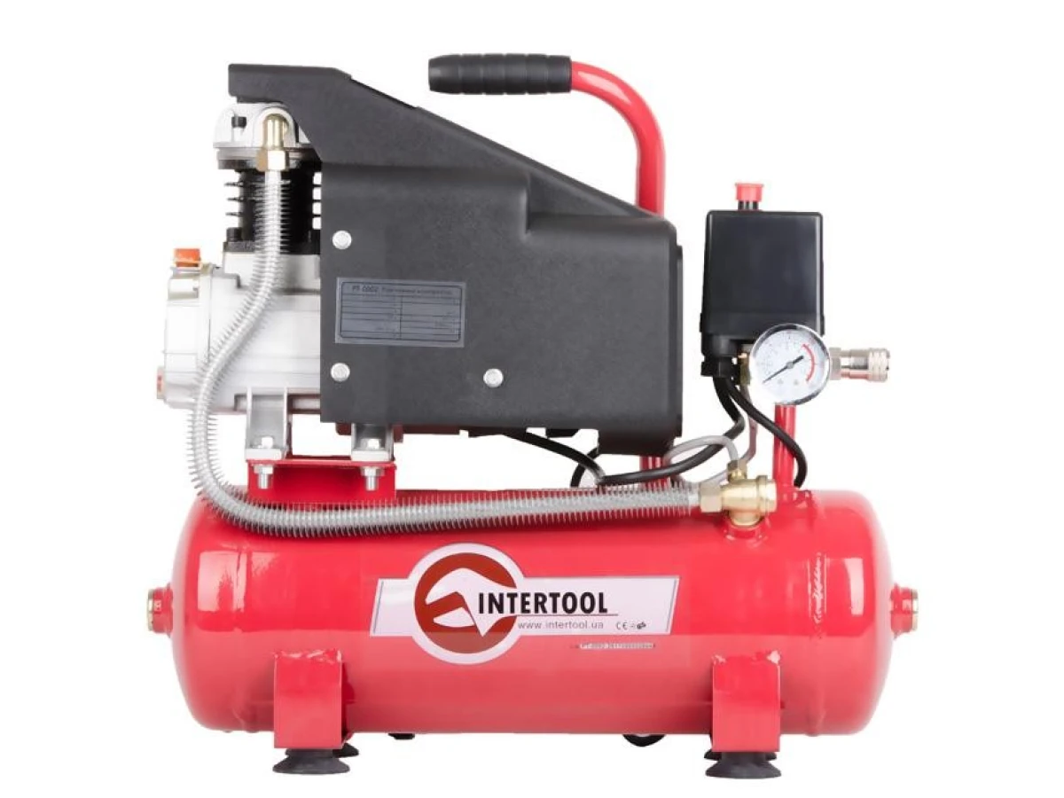 Компресор 9 л, 0.75 кВт, 220 В, 8 aтм, 160 л/хвил INTERTOOL PT-0002 