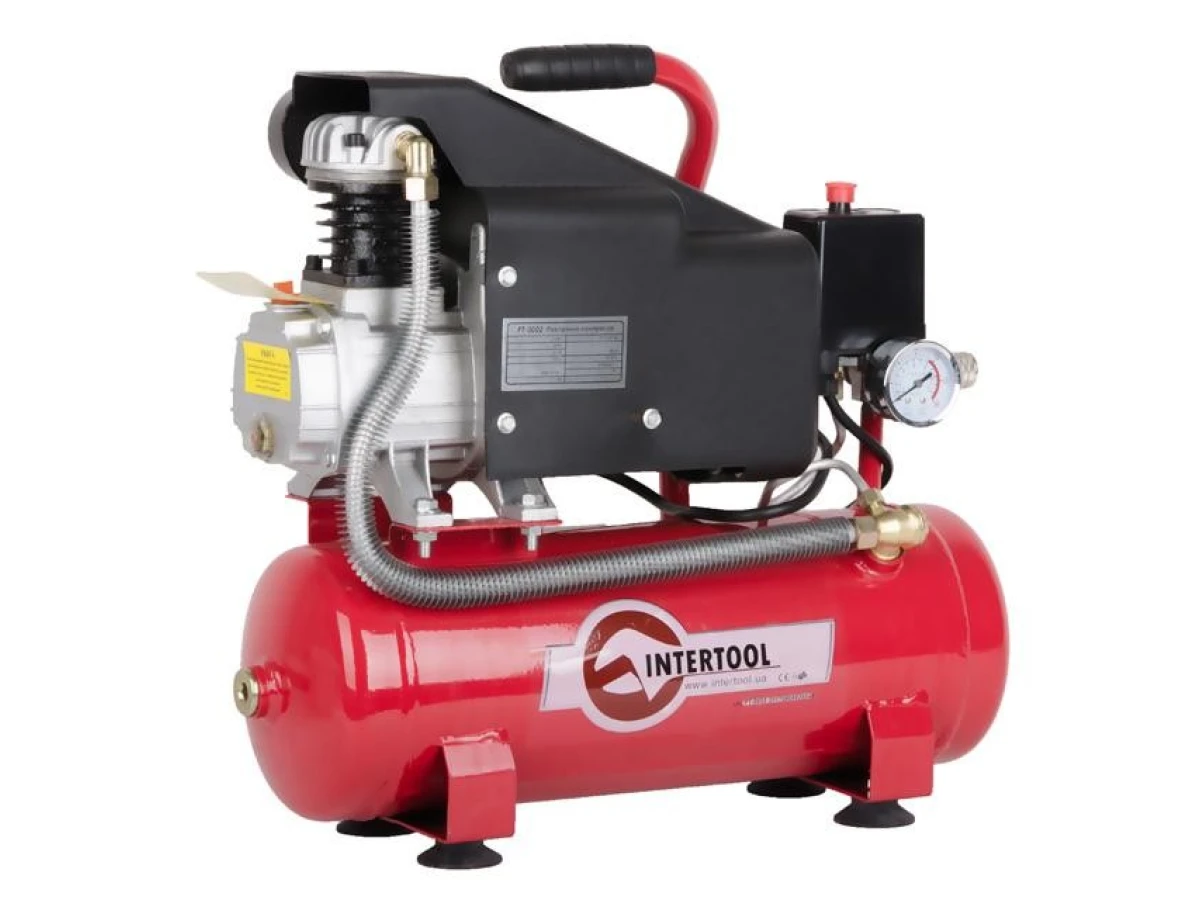 Компресор 9 л, 0.75 кВт, 220 В, 8 aтм, 160 л/хвил INTERTOOL PT-0002 