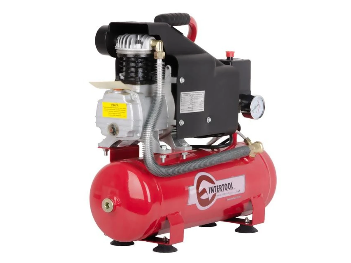 Компресор 9 л, 0.75 кВт, 220 В, 8 aтм, 160 л/хвил INTERTOOL PT-0002 