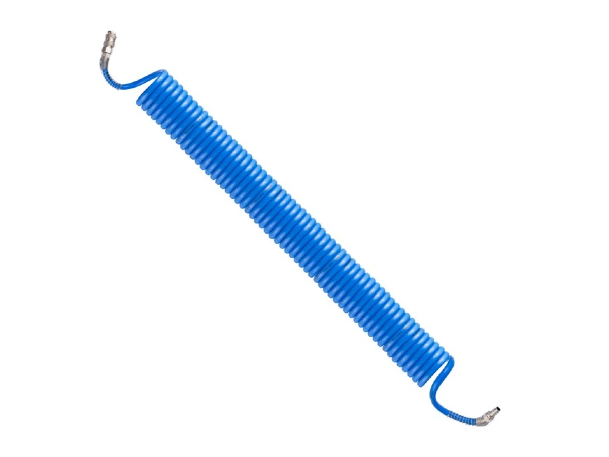 Шланг спіральний поліуретановий 8*12 мм, 15 м з швидкороз'ємними з'єднаннями INTERTOOL PT-1717 