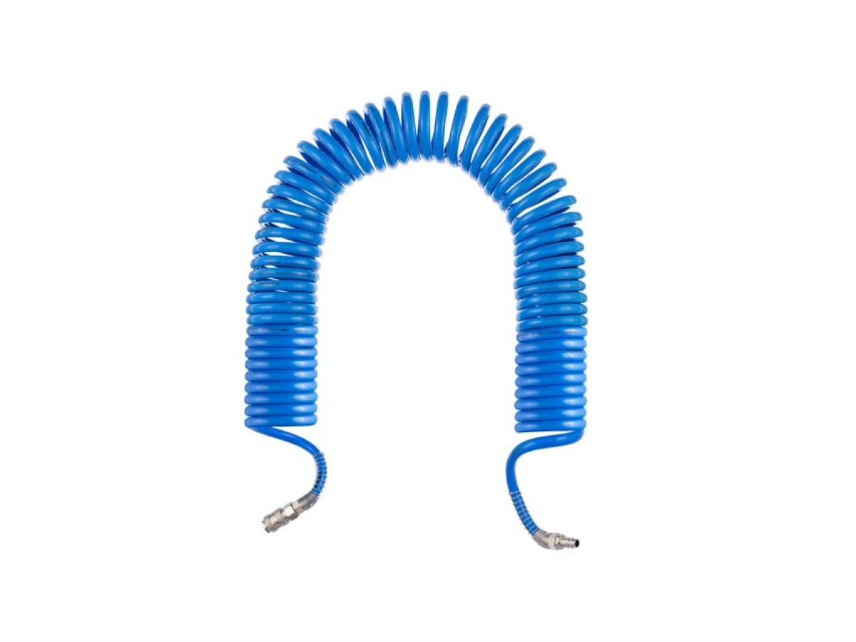 Шланг спіральний поліуретановий 8*12 мм, 15 м з швидкороз'ємними з'єднаннями INTERTOOL PT-1717 