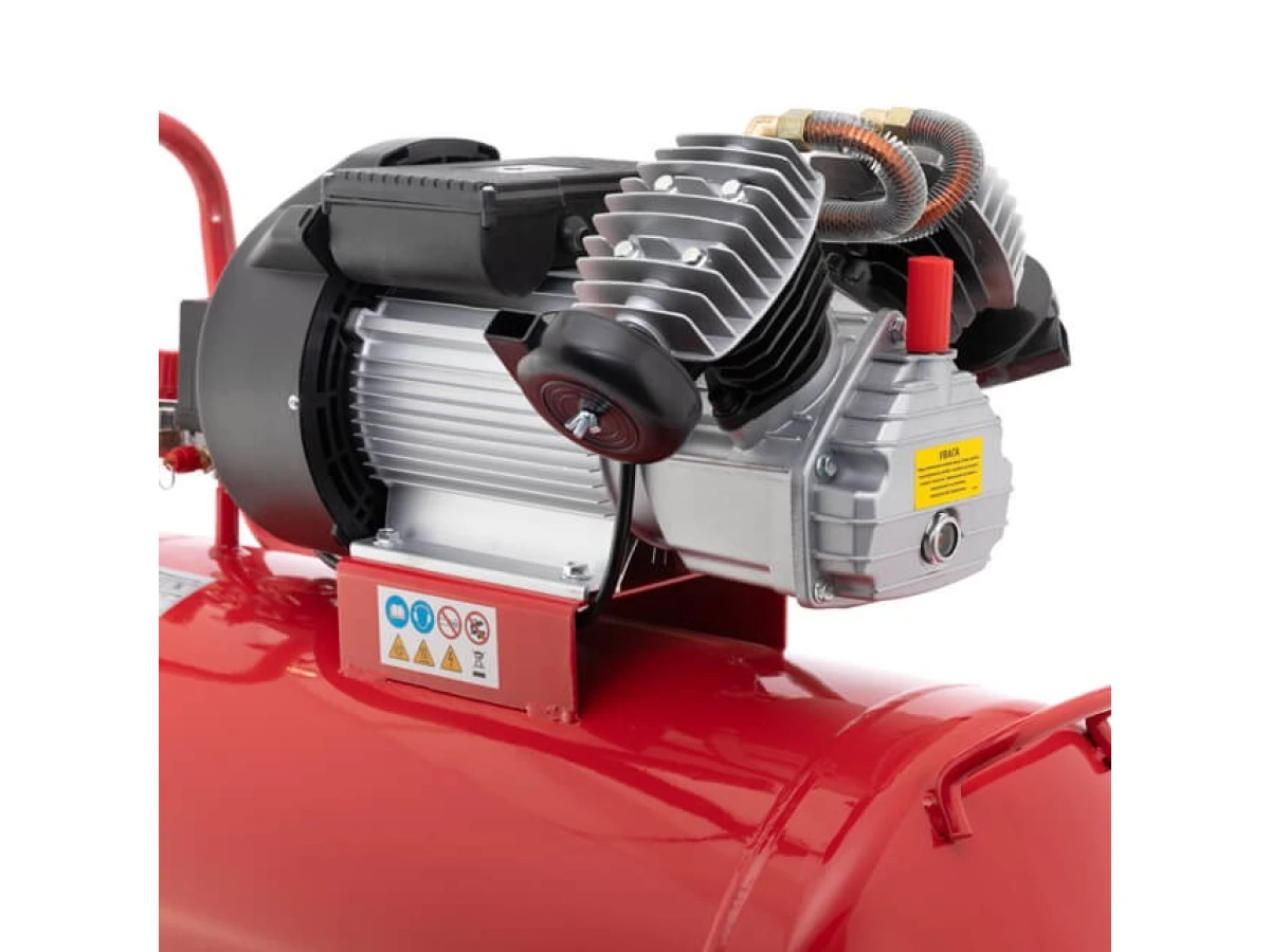 Компресор 100 л, 3 кВт, 220 В, 10 aтм, 420 л/хв, 2 циліндри. INTERTOOL PT-0008 