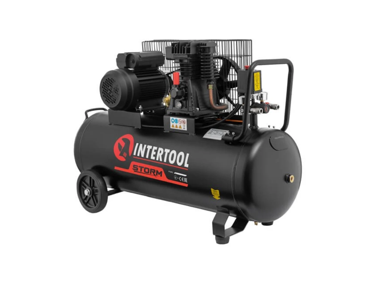 Компресор 100 л, 1.8 кВт, 220 В, 10 атм, 250 л/хв INTERTOOL PT-0012 