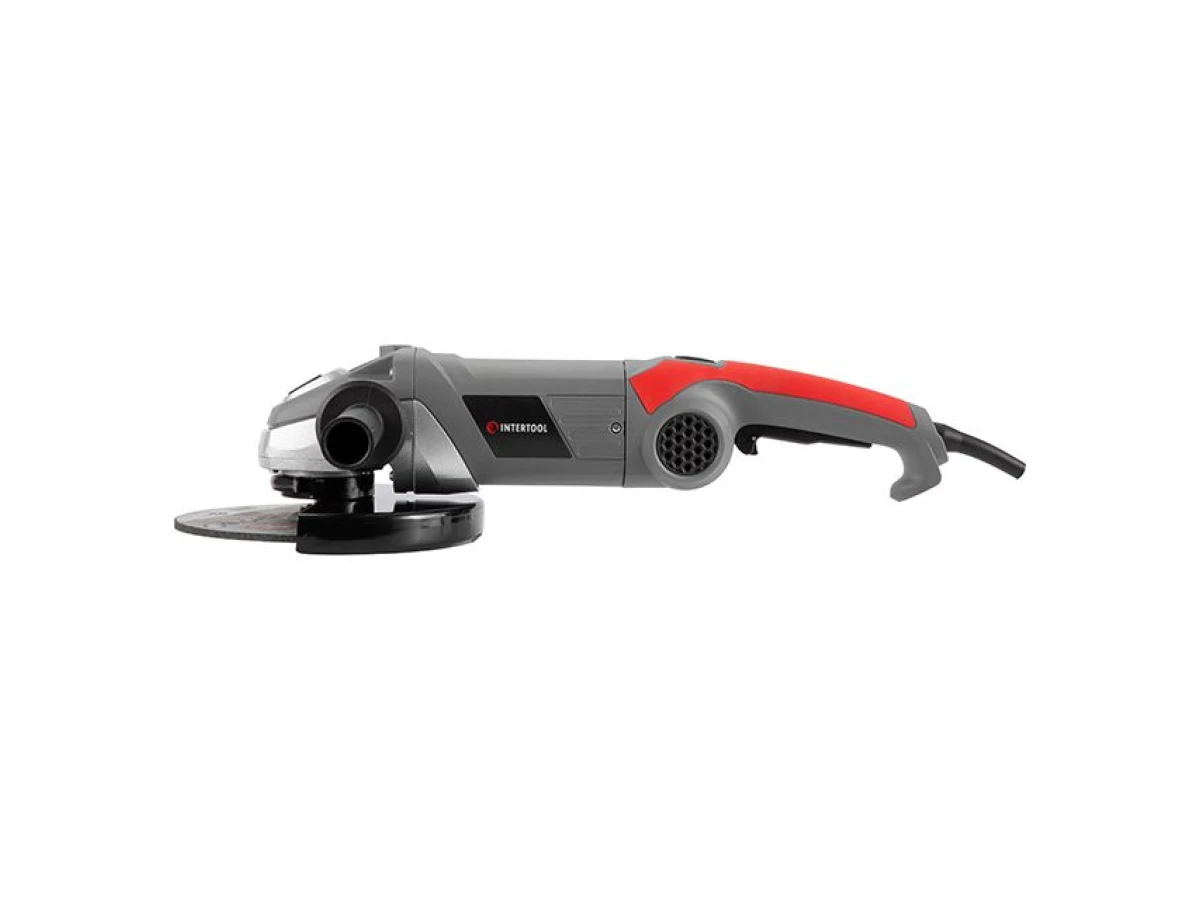 Шлифмашина угловая 2500 Вт, 6500 об/мин, диаметр круга 230 мм, плавный пуск, поворотная рукоятка INTERTOOL DT-0295 