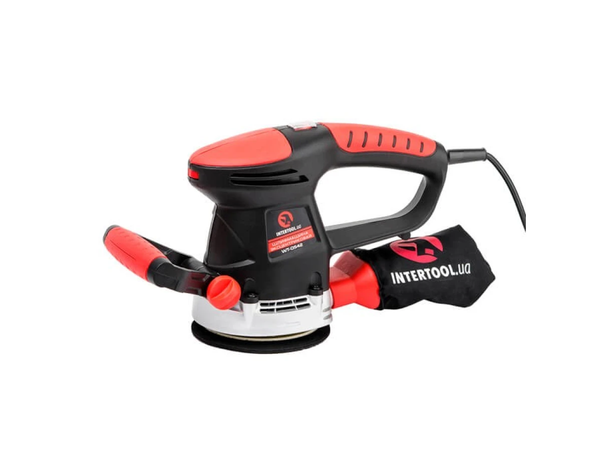 Шлифмашина эксцентриковая, 480 Вт, 4000-14000 об/мин, 125 мм, ход эксцентрика 2.3 мм INTERTOOL WT-0542 