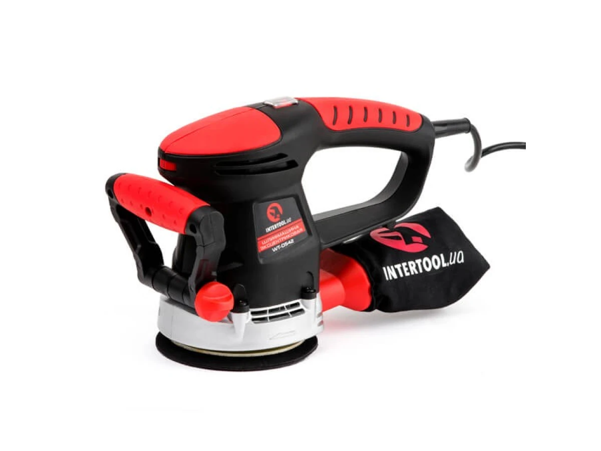 Шлифмашина эксцентриковая, 480 Вт, 4000-14000 об/мин, 125 мм, ход эксцентрика 2.3 мм INTERTOOL WT-0542 