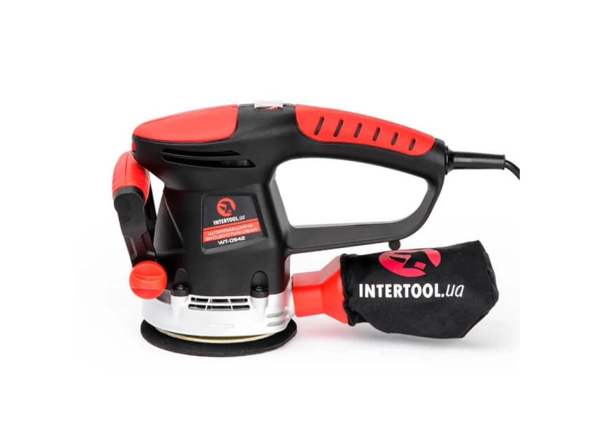 Шлифмашина эксцентриковая, 480 Вт, 4000-14000 об/мин, 125 мм, ход эксцентрика 2.3 мм INTERTOOL WT-0542 