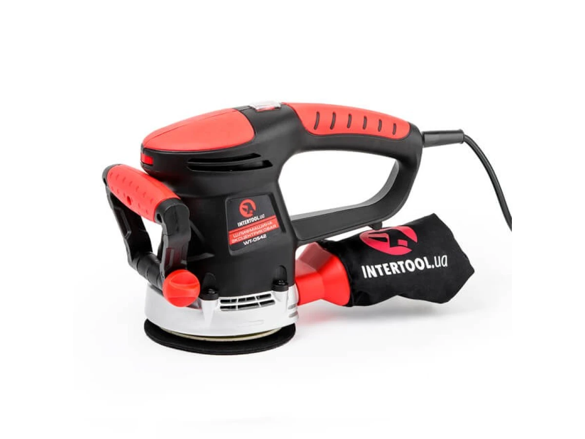 Шлифмашина эксцентриковая, 480 Вт, 4000-14000 об/мин, 125 мм, ход эксцентрика 2.3 мм INTERTOOL WT-0542 