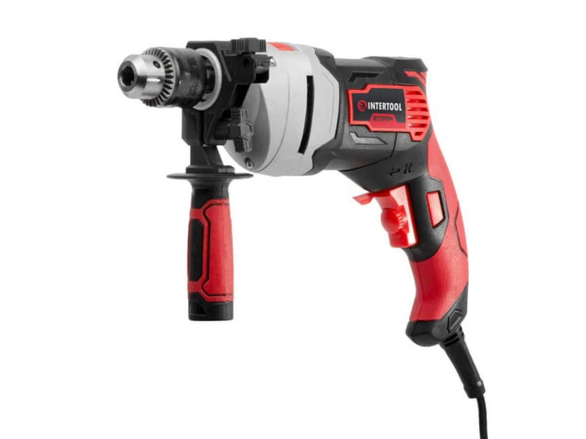Дрель ударная 800Вт, 0-2900об/мин,1.5-13мм, метал. корпус редуктора INTERTOOL WT-0118 