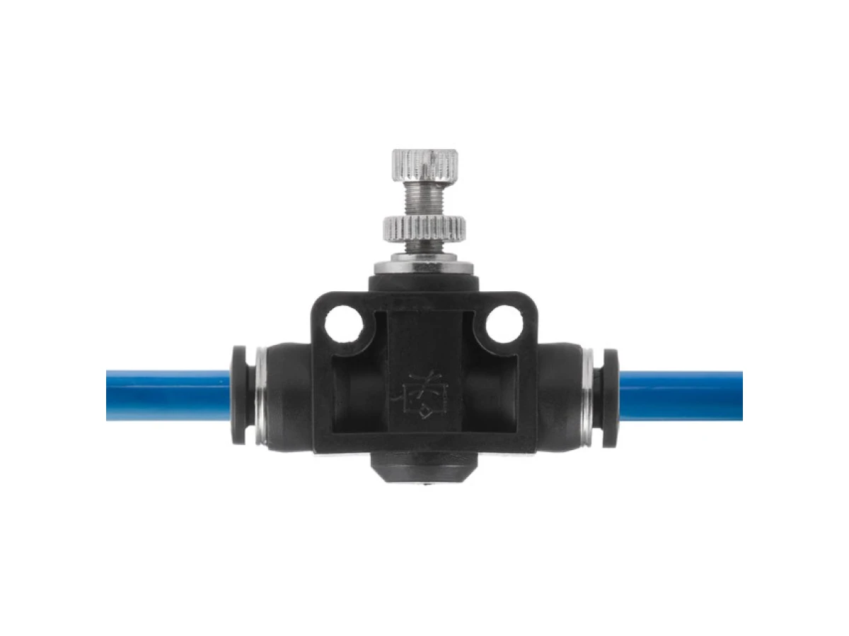 З'єднання цангове пряме з регулятором, для поліуретанових та ін. шлангів 6*6 мм INTERTOOL PT-2396 