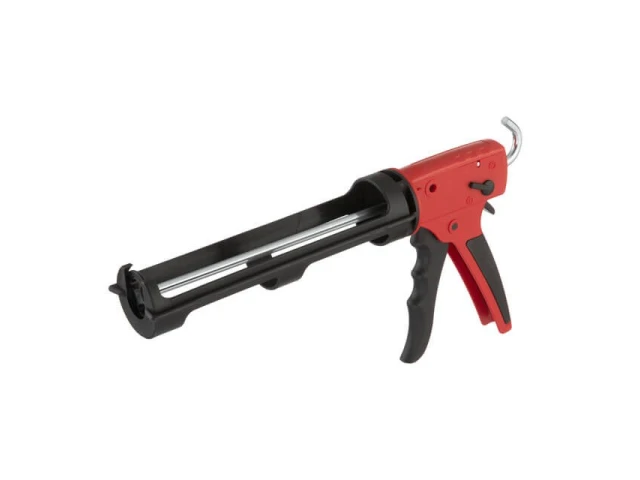 Пістолет для видавлювання силікону 1300 Н Проф, посилений пластик, 2 режими, аквастоп INTERTOOL HT-0028 