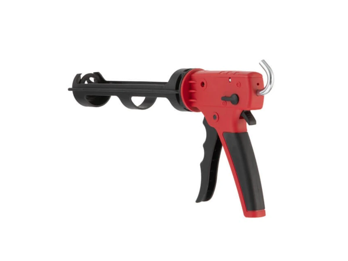 Пістолет для видавлювання силікону 1300 Н Проф, посилений пластик, 2 режими, аквастоп INTERTOOL HT-0028 