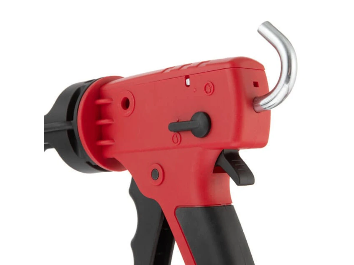 Пістолет для видавлювання силікону 1300 Н Проф, посилений пластик, 2 режими, аквастоп INTERTOOL HT-0028 