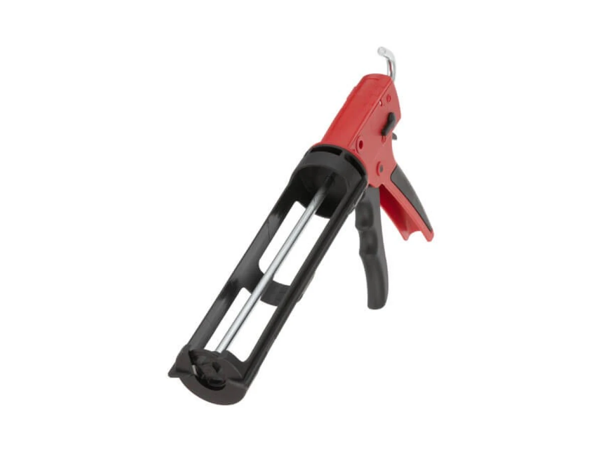 Пістолет для видавлювання силікону 1300 Н Проф, посилений пластик, 2 режими, аквастоп INTERTOOL HT-0028 